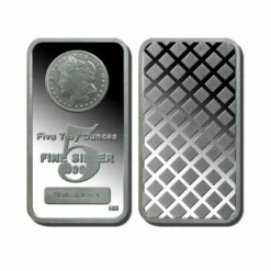 Best Sale 🧨 Coin Collector 5 Troy Oz. Proof 99.9% Silver Bar With Morgan Dollar Design ❤️