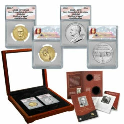 Discount 🥰 Coin Collector 2015 ANACS 70 First Day Of Issue Harry S. Truman Coin And Chronicles Set With Window Box 🎁