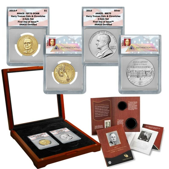 Discount ๐ฅฐ Coin Collector 2015 ANACS 70 First Day Of Issue Harry S. Truman Coin And Chronicles Set With Window Box ๐