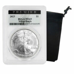 New 🎁 Coin Collector 2023 MS69 PCGS Premier Label Silver Eagle Dollar Coin 🤩