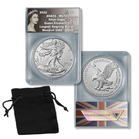 Best reviews of ๐ Coin Collector 2022 MS70 ANACS Silver Eagle Dollar Coin With Queen Elizabeth II Label ๐ฏ