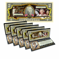Hot Sale 🌟 Coin Collector Queen Elizabeth II Colorized $2 Bill - Set Of 5 👏