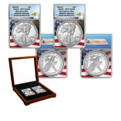 Discount ✔️ Coin Collector 2022 PR70 DCAM S- & W-Mint Advance Release LE 81 Silver Eagle Set Of 2 🔔