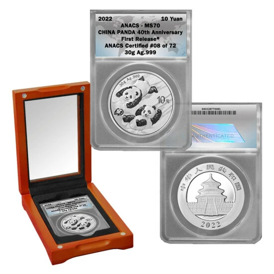 Best deal โจ Coin Collector 2022 MS70 FR LE 72 China Panda 40th Anniversary 10-Yuan Silver Coin โ๏ธ