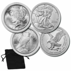 Wholesale 🛒 Coin Collector 1922 Peace & 2022 Silver Eagle BU 100-Year Celebration Set In Capsules 🤩