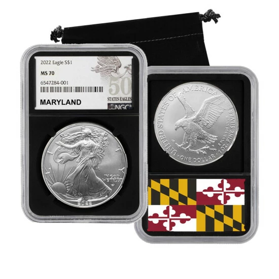 Best deal ๐ฅ Coin Collector 2022 MS70 NGC 50 States Silver Eagle Series Coin - Maryland ๐ฅฐ