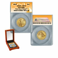 Best reviews of 🔥 Coin Collector 2023 MS70 ANACS First Day Of Issue Limited Edition 46 $10 Gold Eagle ⭐