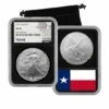 Cheapest 🌟 Coin Collector 2022 MS70 NGC 50 States Silver Eagle Series Coin - Texas 🌟