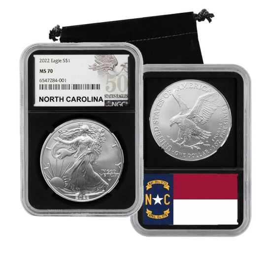 New ๐ Coin Collector 2022 MS70 NGC 50 States Silver Eagle Series Coin - North Carolina ๐