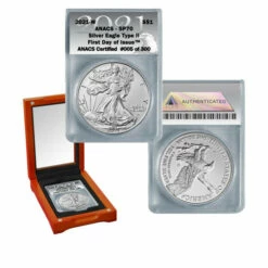 Buy 😀 Coin Collector 2021 SP70 ANACS FDOI LE 300 Satin-Finish Type II Silver Eagle Coin 💯