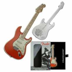 Cheap 🎁 Coin Collector 2022 Fender Stratocaster Fiesta Red Solomon Islands $2 Silver Coin ✨