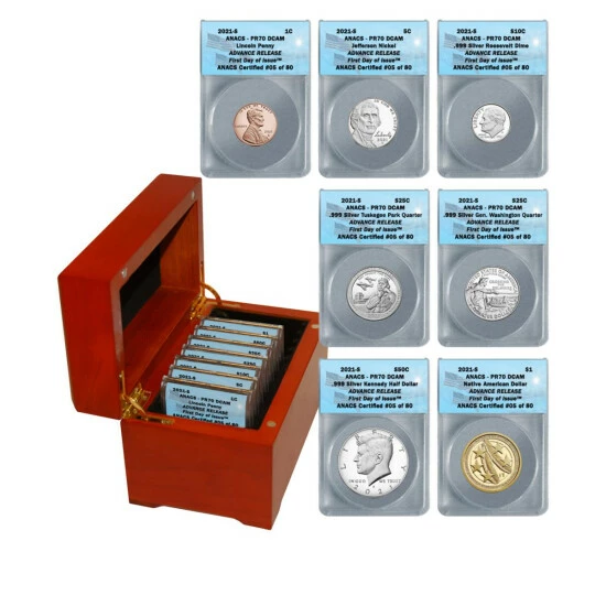 Cheapest 🌟 Coin Collector 2021 PF70 ANACS FDOI LE 80 Advance Releases Silver Proof Set 🛒