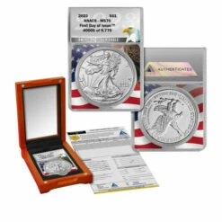 Deals 🔔 Coin Collector 2023 MS70 ANACS FDOI 9,770 Silver Eagle Dollar & Grading Certificate 🔔