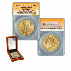 Coupon 🔔 Coin Collector 2023 MS70 ANACS First Day Of Issue Limited Edition $50 Gold Eagle Coin 👏