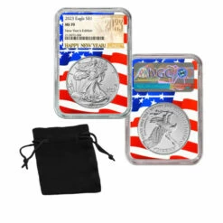 Cheapest 👏 Coin Collector 2023 MS70 NGC Silver Eagle Dollar New Year's Edition With Flag Core 🥰