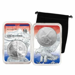 Wholesale 🌟 Coin Collector 2023 NGCX 10 Silver Eagle Red, White, Blue Core & Grading Certificate 🥰