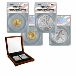 Flash Sale ⌛ Coin Collector 2023 MS70 ANACS FDOI LE Of 173 $5 Gold Eagle & Silver Eagle 2-Coin Set 👍