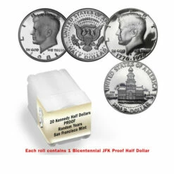 Promo 🥰 Coin Collector S-Mint Proof Random Year John F Kennedy (JFK) Half Dollar 20-Coin Roll 🛒