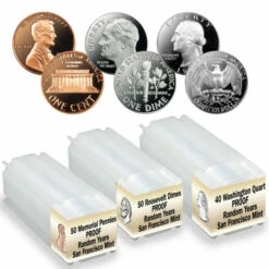 Top 10 😍 Coin Collector S-Mint Proof Random Year Penny, Dime And Quarter 3-Tube Set 🌟